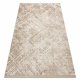 Alfombra moderna DUKE 51541 beige - Geométrico, estructurada, muy suave, flecos