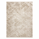 Modern tapijt DUKE 51541 beige - Geometrisch, gestructureerd, zeer zacht, franjes