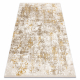 Tapis moderne DUKE 51546 beige / or - Vintage, structuré, très doux, franges