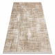 Tapis moderne DUKE A0357 beige - Vintage, structuré, très doux, franges