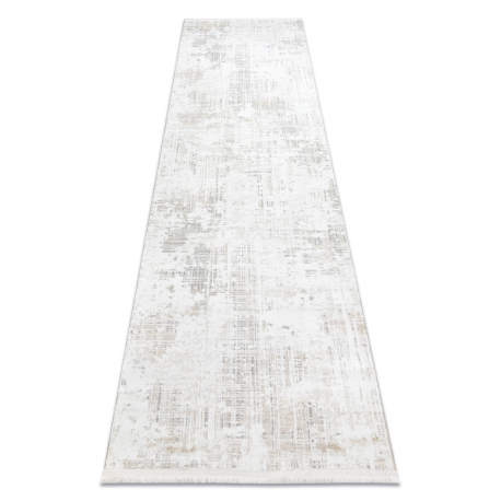 Alfombra, Alfombra de pasillo moderna DUKE 51374 crema - Vintage, estructurada, muy suave, flecos