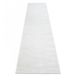 Tappeto, passatoia moderno DUKE 51376 crema - Strisce strutturata, molto morbida, frange