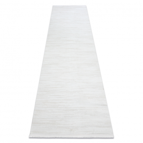 Tapis, tapis de couloir moderne DUKE 51376 crème - Rayures, structuré, très doux, franges