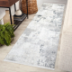 Alfombra, Alfombra de pasillo moderna DUKE 51378 crema / gris - Hormigón, piedra estructurada, muy suave, flecos