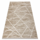 Modern carpet DUKE 51557 beige / cream - Geometric, structured, very soft, fringes