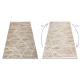 Modern carpet DUKE 51557 beige / cream - Geometric, structured, very soft, fringes