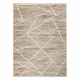 Tapis moderne DUKE 51557 beige / crème - Géométrique, structuré, très doux, franges