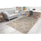 Modern carpet DUKE 51557 beige / cream - Geometric, structured, very soft, fringes