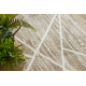 Modern carpet DUKE 51557 beige / cream - Geometric, structured, very soft, fringes
