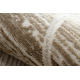 Modern carpet DUKE 51557 beige / cream - Geometric, structured, very soft, fringes
