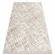 Tapis moderne DUKE 51550 beige / crème - Treillis, structuré, très doux, franges