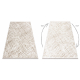 Tapis moderne DUKE 51550 beige / crème - Treillis, structuré, très doux, franges