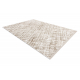 Tapis moderne DUKE 51550 beige / crème - Treillis, structuré, très doux, franges