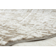 Tapis moderne DUKE 51550 beige / crème - Treillis, structuré, très doux, franges