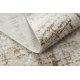 Tapis moderne DUKE 51550 beige / crème - Treillis, structuré, très doux, franges