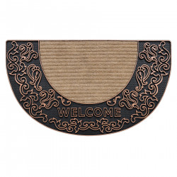 Doormat BH 103W semicircle antislip, outdoor, indoor, gum - brown