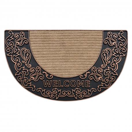 Doormat BH 103W semicircle antislip, outdoor, indoor, gum - brown