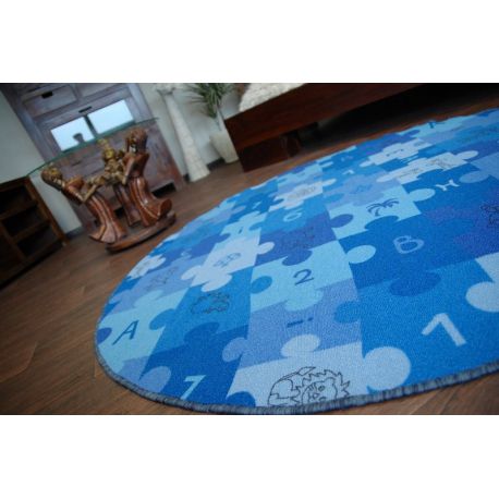 Carpet circle PUZZLE blue