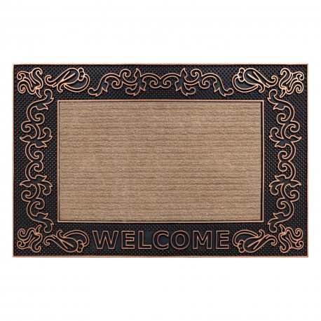 Protiskluzová rohož BH 219W Welcome venkovní, vnitřní, gumová, hnědá