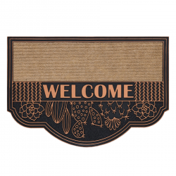 Изтривалка BH 239 Welcome, противоплъзгаща, външна, вътрешна, дъвка - кафява