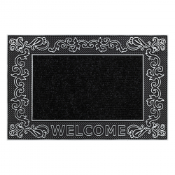 Χαλάκι πόρτας BH 219W Welcome, αντιολισθητικό, εξωτερική, εσωτερική, κόμμι - ασήμι