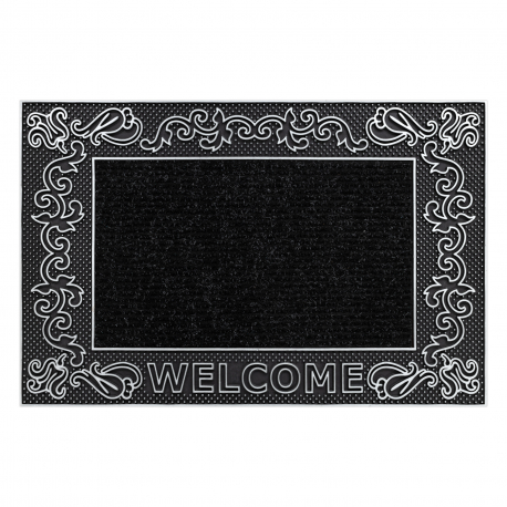 Türmatte BH 219W Welcome, rutschfest, Drinnen, Draußen, gummi - silber