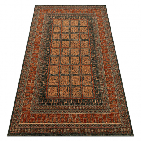 Wool carpet KASHQAI 4349 500 oriental, frame claret 