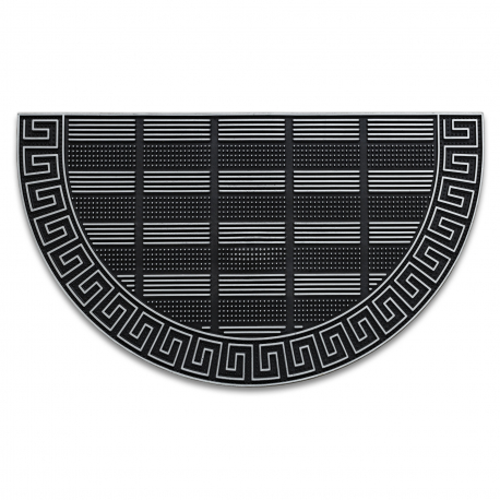 Paillasson antidérapant pour les mètres courants BH 110 clé grecque demi-cercle extérieur, intérieur, sur caoutchouc - argent