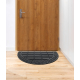 Doormat BH 110 greek key semicircle antislip, outdoor, indoor, gum - silver