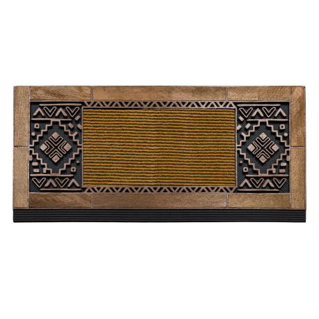 Χαλάκι πόρτας BH NT004 Boho, αντιολισθητικό, εξωτερική, εσωτερική, κόμμι - καφέ