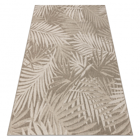 Sisal tapijt SISAL FLOORLUX 20504 blad motief donker grijskleuring / Champagne JUNGLE