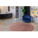 Matta VISCO circle rosa 8 plysch, IMITATION AV KANINPÄLS