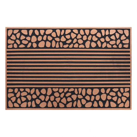 Doormat BH 701 Stones, antislip, outdoor, indoor, gum - brown