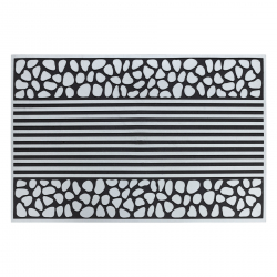 Protišmyková rohožka BH 701 kamene, vonkajšia, vnútorná, gumová, striebro 