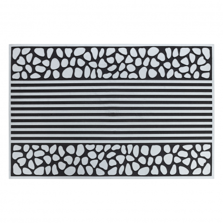 Doormat BH 701 Stones, antislip, outdoor, indoor, gum - silver