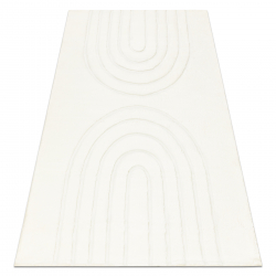 CURVY white 11 Arches washable rug, structured, embossed, plush