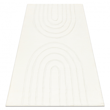 Tapis lavable CURVY blanc 11 Arches, structurel, gaufré, peluche
