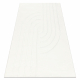 CURVY white 11 Curves washable rug, structured, embossed, plush