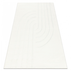 CURVY bela 11 Curves pralna preproga, strukturirana, reliefna, pliš