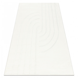 CURVY white 11 Curves washable rug, structured, embossed, plush