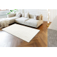 CURVY white 11 Curves washable rug, structured, embossed, plush