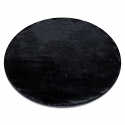 Alfombra VISCO circulo gris oscuro 5 felpa, IMITACIÓN PIEL DE CONEJO