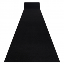 Alfombra de pasillo con refuerzo de goma RUMBA un solo color negro