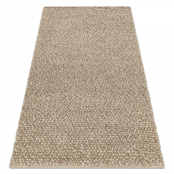 Wollteppich TAHAR 99005C beige - HANDGEWEBT Schlinge, uniform
