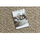 Tapis en laine TAHAR 99005C beige - TISSÉ MAIN boucle, uniforme