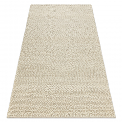 Alfombra de lana TAHAR 99005B crema / gris - TEJIDA A MANO bucle, Uniforme 