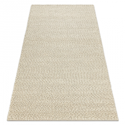 Wool carpet TAHAR 99005B cream - HAND-WOVEN loop, uniform