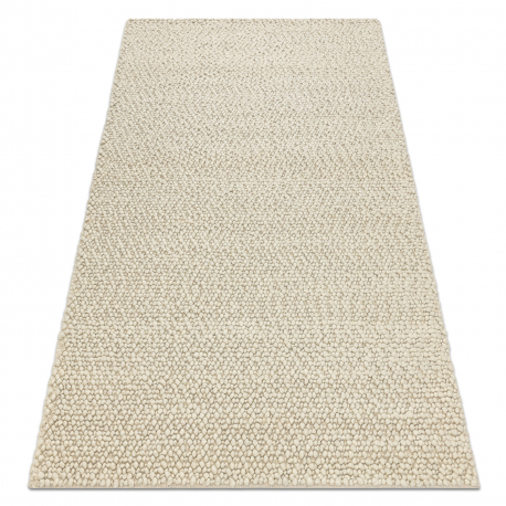 Alfombra de lana TAHAR 99005B crema / gris - TEJIDA A MANO bucle, Uniforme 
