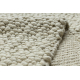 Alfombra de lana TAHAR 99005B crema / gris - TEJIDA A MANO bucle, Uniforme 