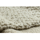 Alfombra de lana TAHAR 99005B crema / gris - TEJIDA A MANO bucle, Uniforme 